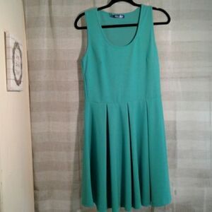 White Mark Couture collection Flare Dress . Teal .Lg